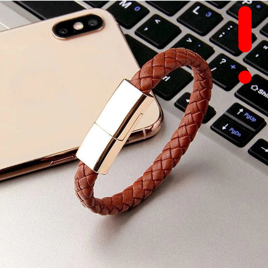 New Leather Bracelet Charging Cable Fast Charge Type C Data Cord for Iphone Samsung for Hombre Surf Cable Bracelet Husband Gift